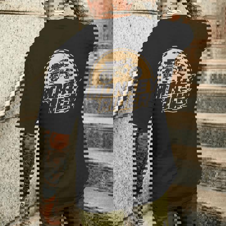 モンキーバイクライダーレトロクラシック原付オートバイtシャツ メンズTシャツ バックプリント 彼への贈り物