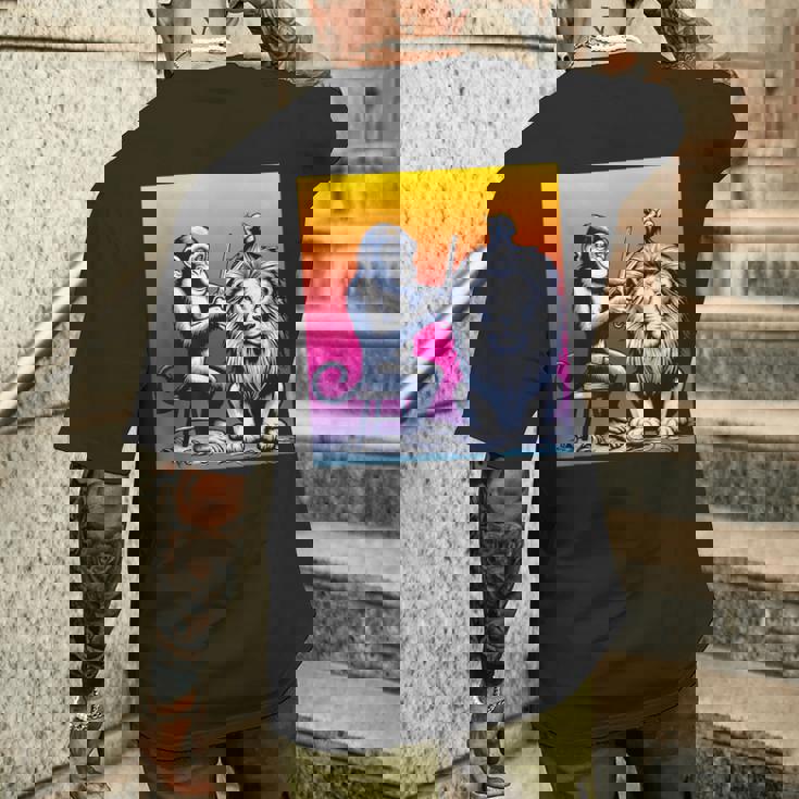 モンキー美容師 メンズTシャツ バックプリント 彼への贈り物