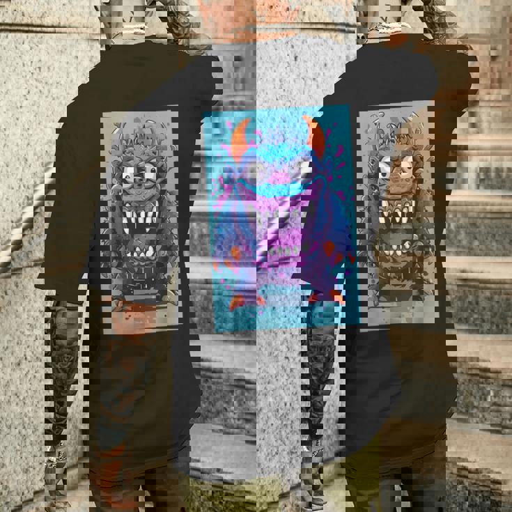 モンスター ハロウィン 怖い 面白い かわいい モンスター モチーフ メンズTシャツ バックプリント 彼への贈り物