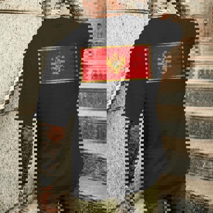 モンテネグロ国旗グラフィック メンズ レディース キッズ メンズTシャツ バックプリント 彼への贈り物