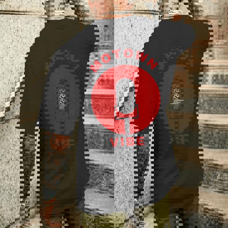 モータウン マイク バイブ ミュージック メンズTシャツ バックプリント 彼への贈り物