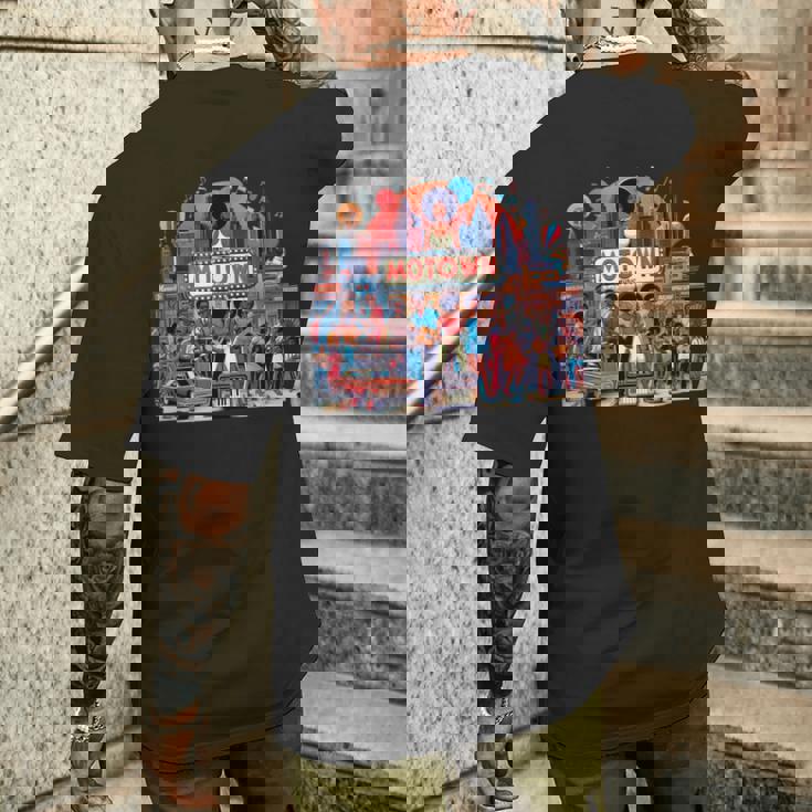 モータウン時代の懐かしい音楽デザイン メンズTシャツ バックプリント 彼への贈り物