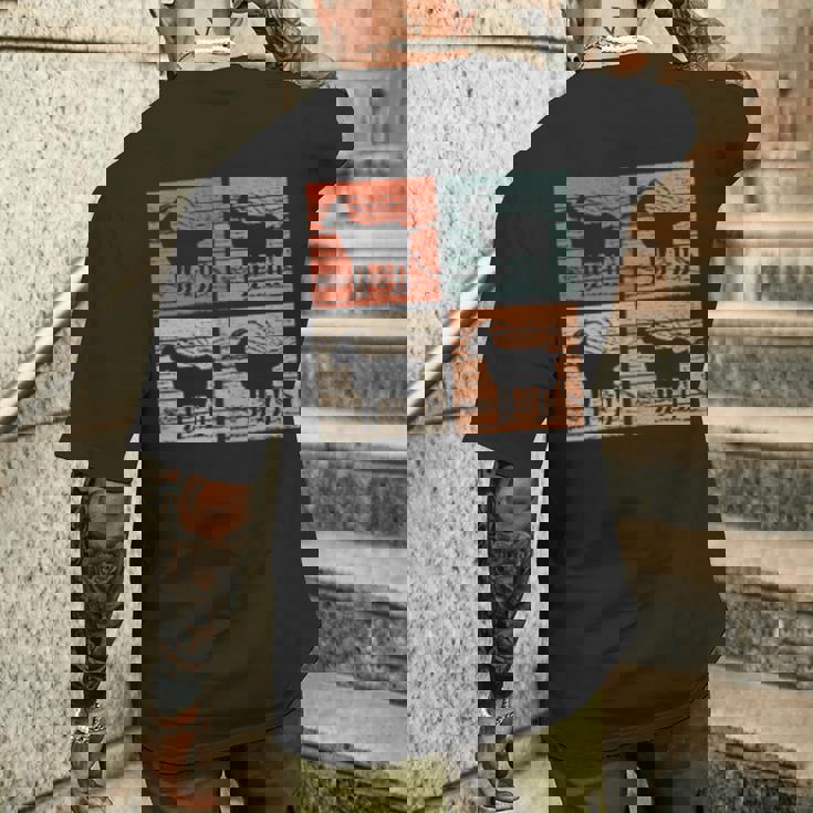 ヤギ レトロスタイル ヤギ好き ヤギ メンズTシャツ バックプリント 彼への贈り物