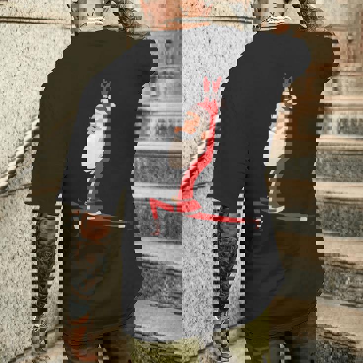 ヨガ サンタ クリスマス ワークアウト メンズTシャツ バックプリント 彼への贈り物