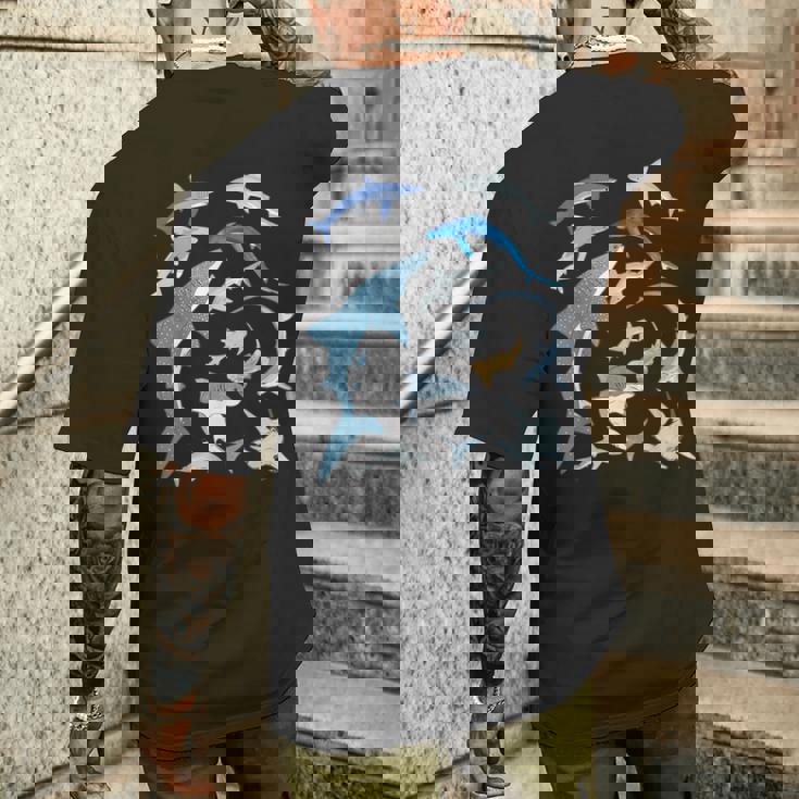 ヨシキリザメ アオザメ シュモクザメ ジンベエザメ メンズTシャツ バックプリント 彼への贈り物