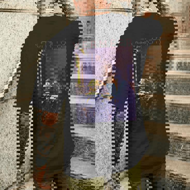 ヨハネス フェルメール アーティストのためのアート 天文学者 メンズTシャツ バックプリント 彼への贈り物