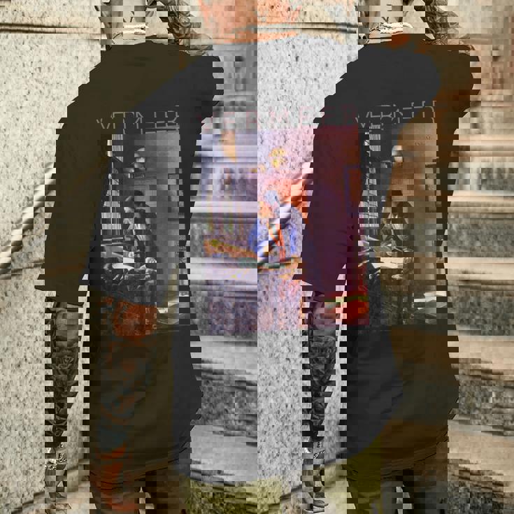 ヨハネス フェルメール 芸術家のための芸術 地理学者 メンズTシャツ バックプリント 彼への贈り物