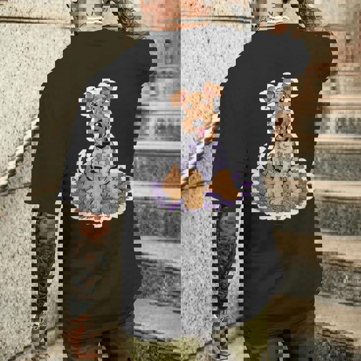 ライラックのエアデール テリア メンズTシャツ バックプリント 彼への贈り物