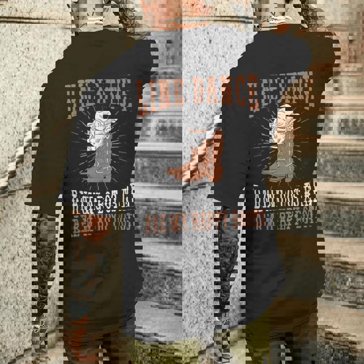 ライン ダンス ブーツ カントリー ダンス グループ ライン ダンス メンズTシャツ バックプリント 彼への贈り物