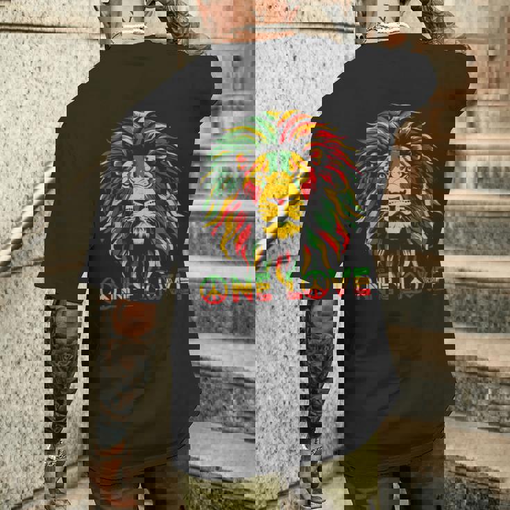 ラスタ レゲエ ライオン ジャマイカ ルーツ ユダのライオン ラスタファリ メンズTシャツ バックプリント 彼への贈り物