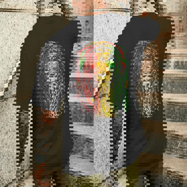 ラスタライオン クール ドレッドロック ラスタファリ ラスタ愛好家用 メンズTシャツ バックプリント 彼への贈り物