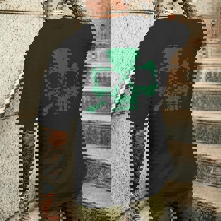 ラッキースカル クローバー メンズTシャツ バックプリント 彼への贈り物