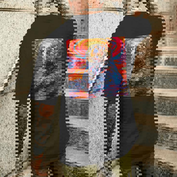 ラッコ カラフル グラフィック メンズTシャツ バックプリント 彼への贈り物