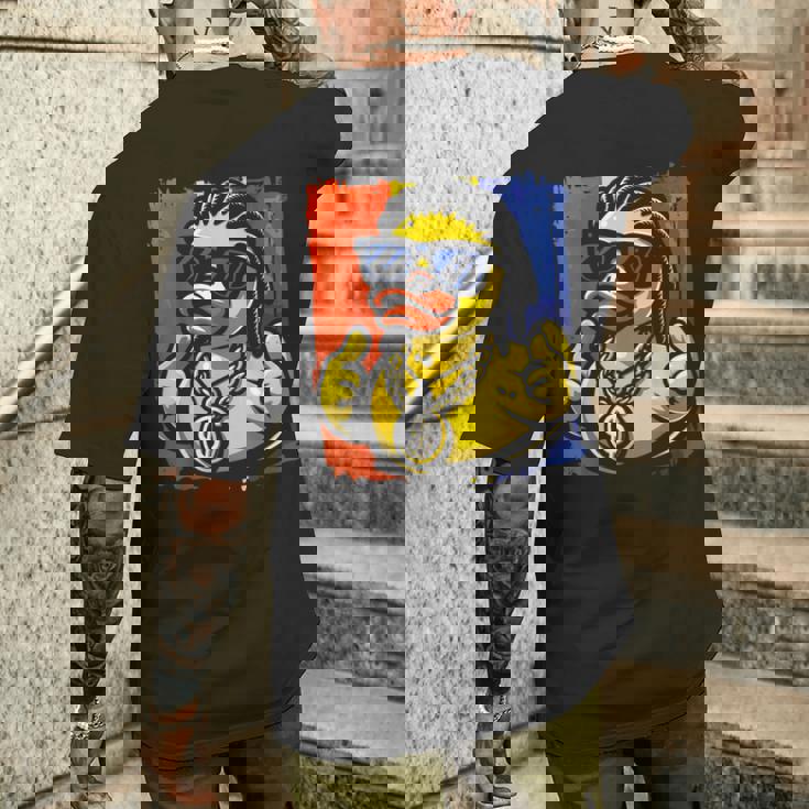 ラッパー ラバーダック ヒップホップ アヒル メンズTシャツ バックプリント 彼への贈り物