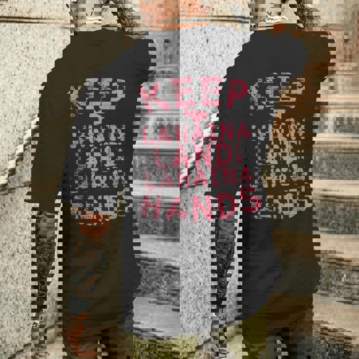 ラハイナの土地をラハイナの手元に残し、ハワイのマウイ島のために祈りましょう メンズTシャツ バックプリント 彼への贈り物