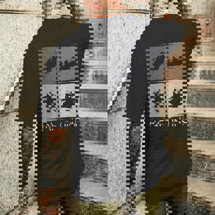 ラフティング シルエット 川 ラフト アウトドア ラフティング スポーツ メンズTシャツ バックプリント 彼への贈り物