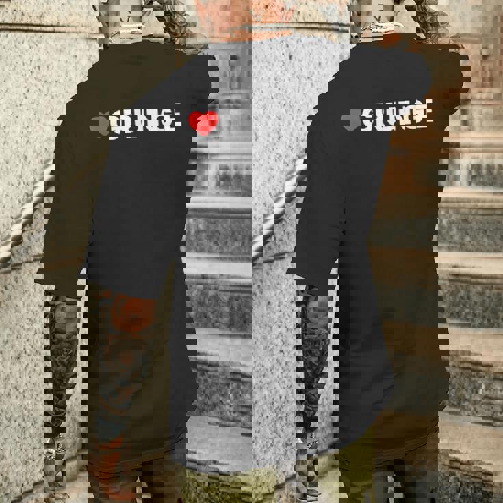 ラブグランジ-ハート メンズTシャツ バックプリント 彼への贈り物