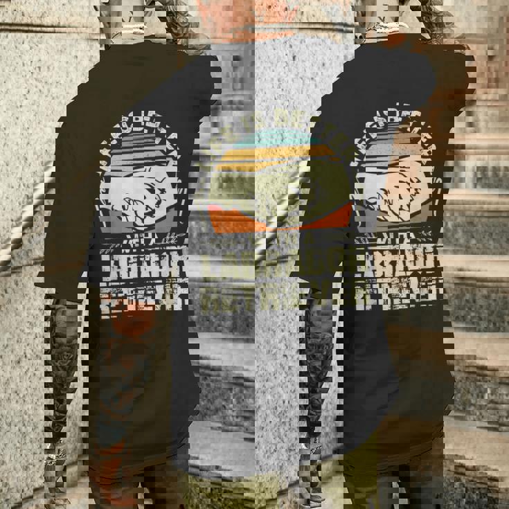 ラブラドール レトリバー シャツ メンズ レディース 犬 ママ 犬好き メンズTシャツ バックプリント 彼への贈り物