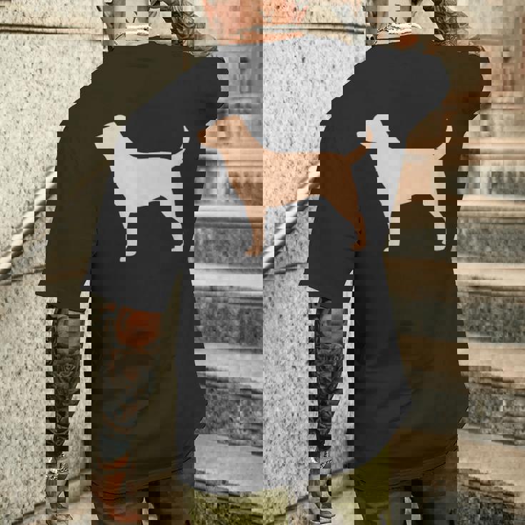 ラブラドールレトリバー 犬のシルエット メンズTシャツ バックプリント 彼への贈り物