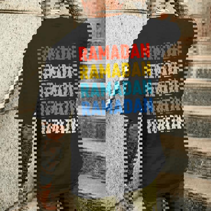 ラマダン断食カフタンアバヤフリーデーラマダンイスラム メンズTシャツ バックプリント 彼への贈り物