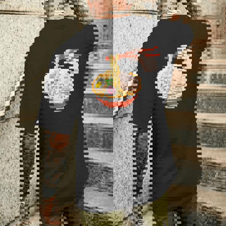 ラーメン ドット絵 メンズTシャツ バックプリント 彼への贈り物