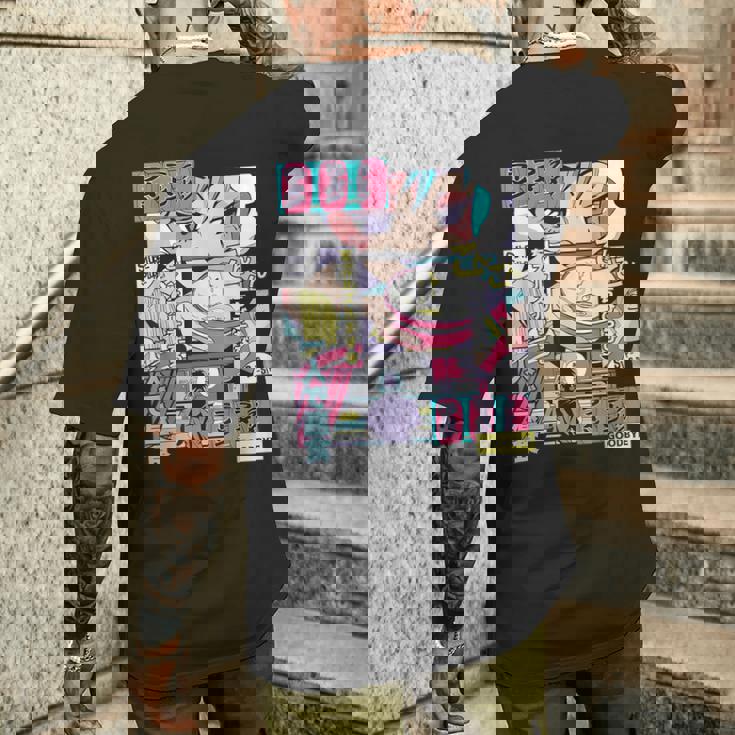 ラーメン屋日本のアニメ・マンガ・コミックパネルaporwave メンズTシャツ バックプリント 彼への贈り物