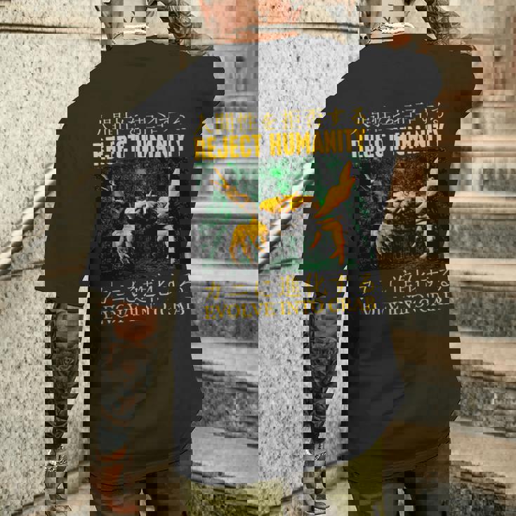 リジェクト・ヒューマニティがカニに進化する 長袖tシャツ メンズTシャツ バックプリント 彼への贈り物