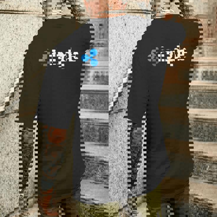 リップルロゴ クリプトxrpコイン 暗号通貨 メンズTシャツ バックプリント 彼への贈り物