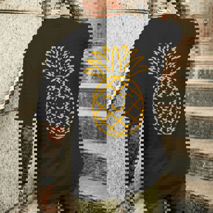 リトル パイナップル フルーツ 面白くてかわいいミニマリストのシンプルなパイナップル メンズTシャツ バックプリント 彼への贈り物