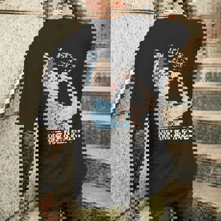 リンパ浮腫の意識 彼女の戦士 壊れないサポート メンズTシャツ バックプリント 彼への贈り物