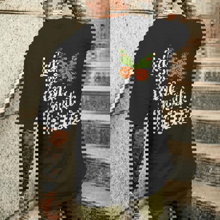 リーフ・ミー・アローン・ネイチャー・デザイン メンズTシャツ バックプリント 彼への贈り物