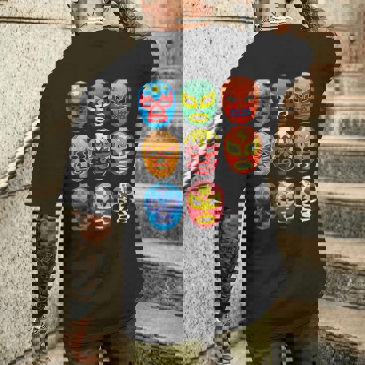 ルチャリブレ レスラーマスク かわいいフリーファイティングギフト メンズTシャツ バックプリント 彼への贈り物