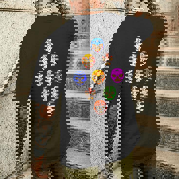 ルチャリブレまたはメキシカンレスリング マスクまたはルチャドール メンズTシャツ バックプリント 彼への贈り物