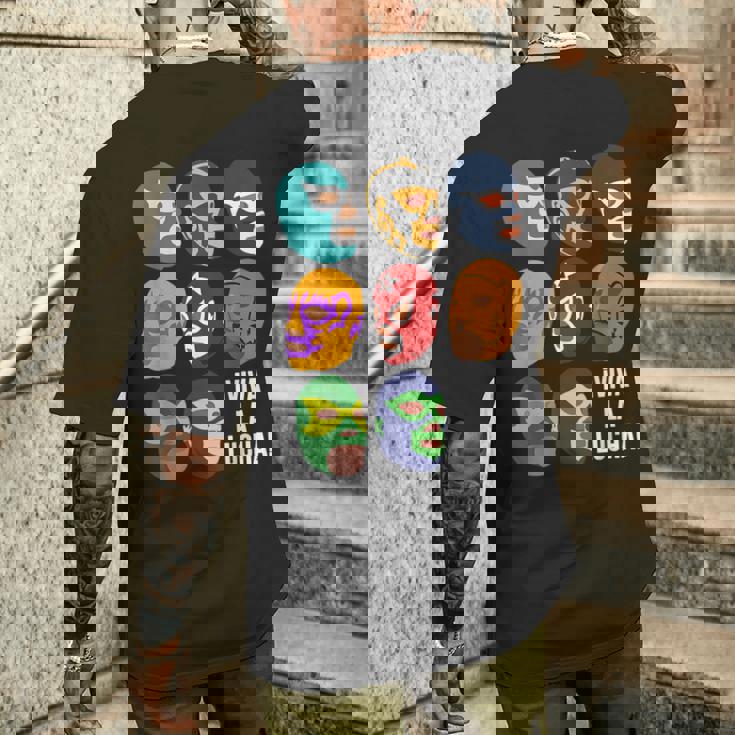 ルチャ・リブレ「ビバ・ラ・ルチャ！」 メンズTシャツ バックプリント 彼への贈り物