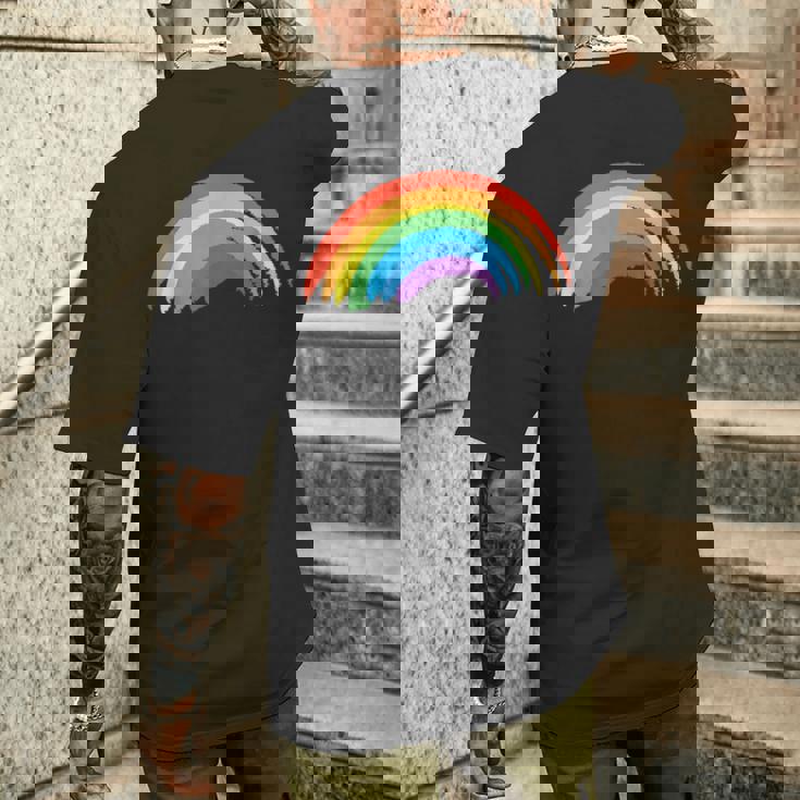 レインボーデザイン レインボー メンズTシャツ バックプリント 彼への贈り物