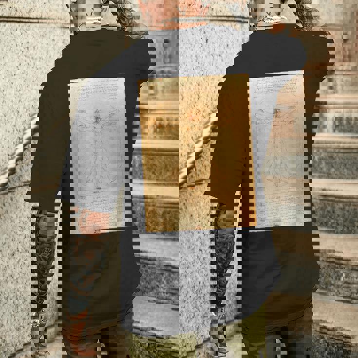 レオナルド・ダ・ヴィンチのウィトルウィウス人 メンズTシャツ バックプリント 彼への贈り物