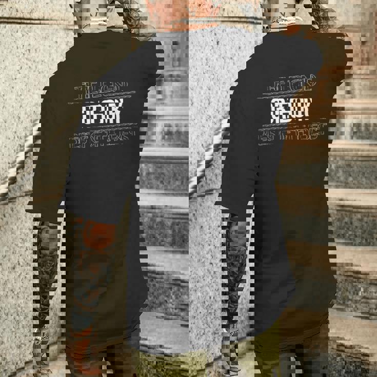 レジェンド グレゴリー ベスト・オブ・ザ・ベスト おもしろいことわざ メンズTシャツ バックプリント 彼への贈り物