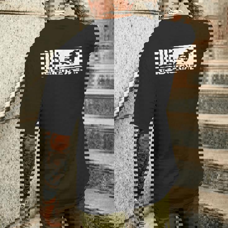 レスキューダイバー ヴィンテージ ダメージ加工 スキューバダイビング ダイバー メンズTシャツ バックプリント 彼への贈り物