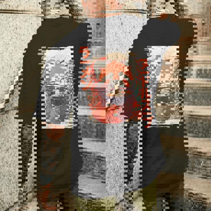 レッサーパンダ好きラーメン カワイイ猫 レッサーパンダラーメン メンズTシャツ バックプリント 彼への贈り物