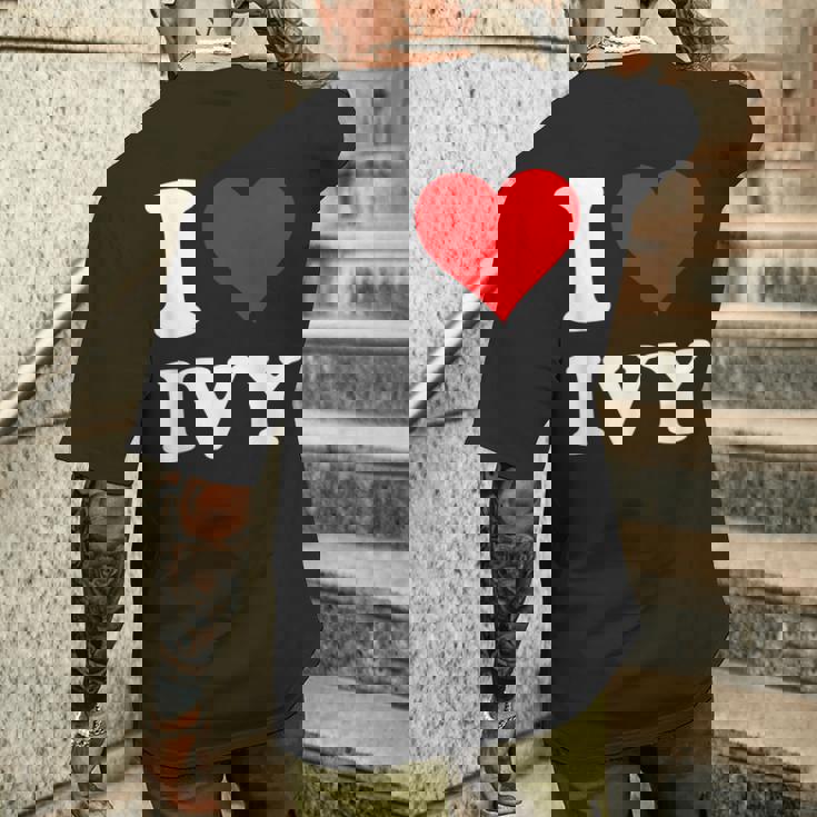 レッドハート アイビーが大好き メンズTシャツ バックプリント 彼への贈り物