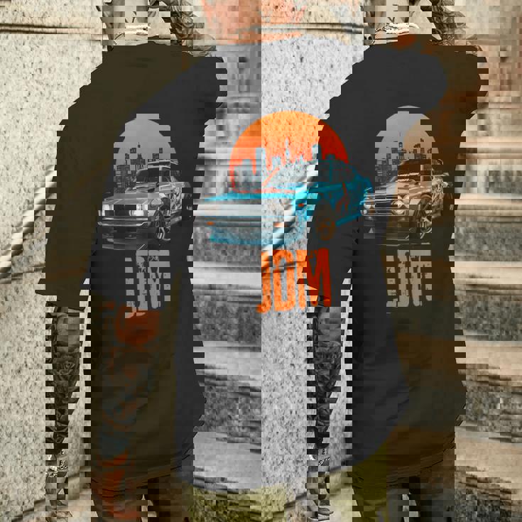 レトロ Jdm 和 ドリフト レーシング チューニング 車 東京 スカイライン メンズTシャツ バックプリント 彼への贈り物