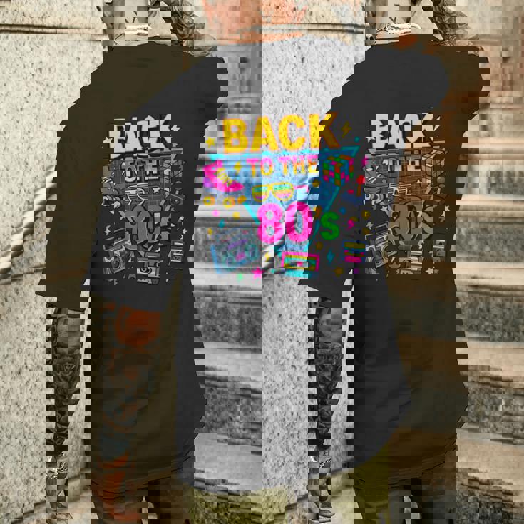 レトロ カセット ラジカセ アーケード ローラースケート バックトゥ 80年代 メンズTシャツ バックプリント 彼への贈り物