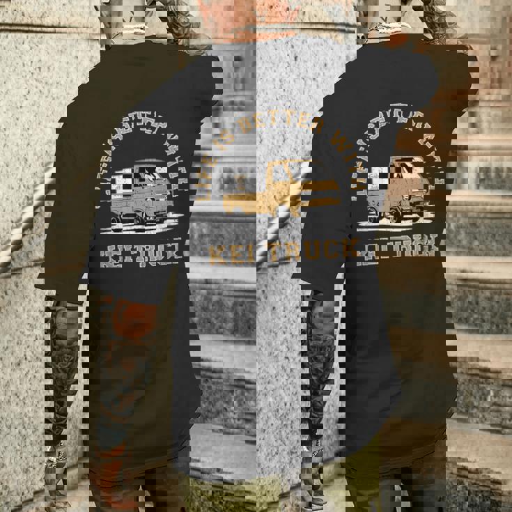 レトロ クラシック 軽トラック ピックアップトラック ヴィンテージデザイン メンズTシャツ バックプリント 彼への贈り物