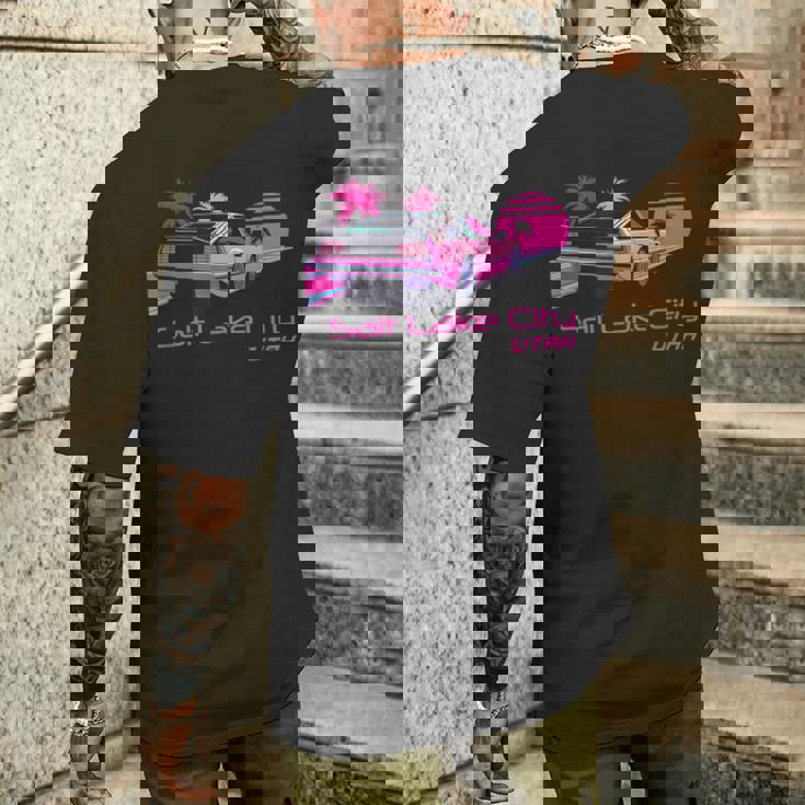 レトロ ソルトレイクシティ ユタ メンズTシャツ バックプリント 彼への贈り物