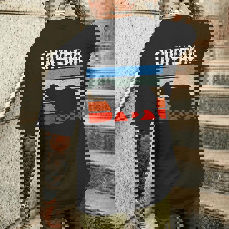 レトロ ビンテージ カピバラ かわいい 動物 メンズTシャツ バックプリント 彼への贈り物