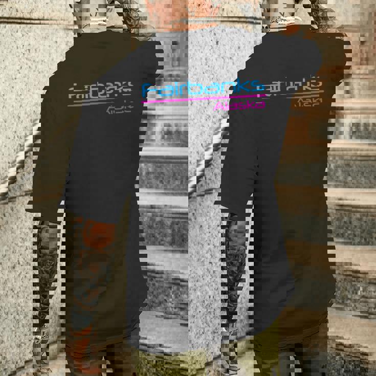 レトロ フェアバンクス アラスカ メンズTシャツ バックプリント 彼への贈り物