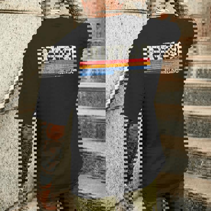 レトロ ヴィンテージ 70年代 80年代スタイル ブリクストン、イギリス メンズTシャツ バックプリント 彼への贈り物