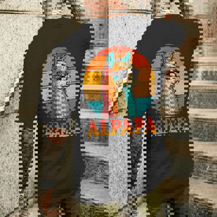 レトロ ヴィンテージ Alpapa アルパカ 恋人 ラマ 父の日 メンズTシャツ バックプリント 彼への贈り物