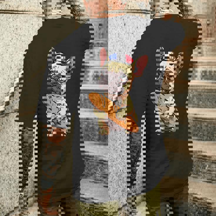 レトロ ヴィンテージ かわいい フレンチブルドッグ パリ お土産 ギフト メンズTシャツ バックプリント 彼への贈り物