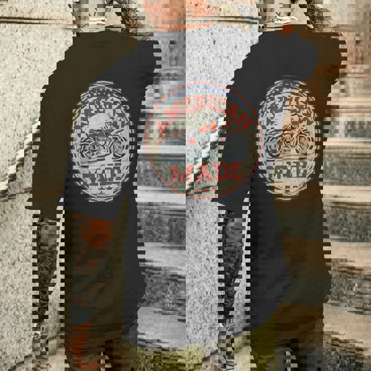 レトロ ヴィンテージ アメリカ製 モーターオイル 車 バイク ガレージ メンズTシャツ バックプリント 彼への贈り物